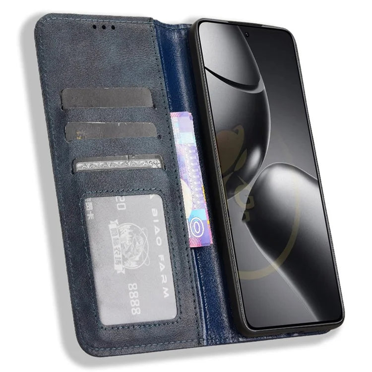 For Xiaomi 14T Leather Case Wallet Stand Retro Texture Phone Cover