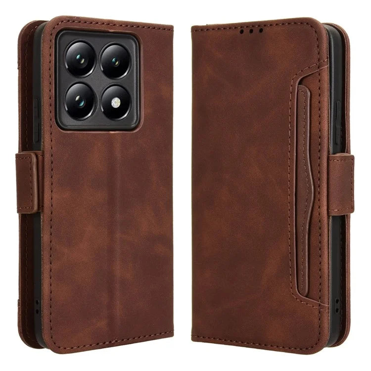 For Xiaomi 14T Leather Case Phone Wallet Cover with Multiple Card Slots