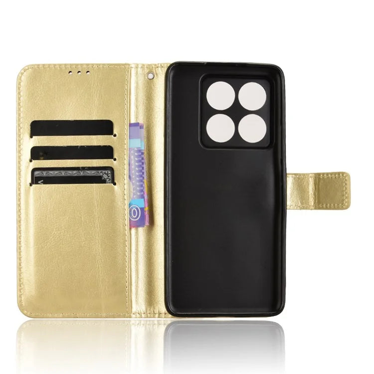 For Xiaomi 14T Pro Case Crazy Horse Texture PU Leather Phone Wallet Cover