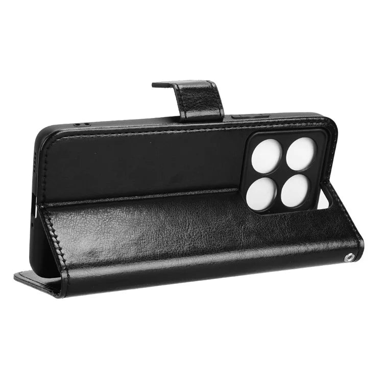 For Xiaomi 14T Pro Case Crazy Horse Texture PU Leather Phone Wallet Cover