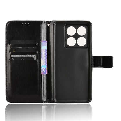For Xiaomi 14T Pro Case Crazy Horse Texture PU Leather Phone Wallet Cover