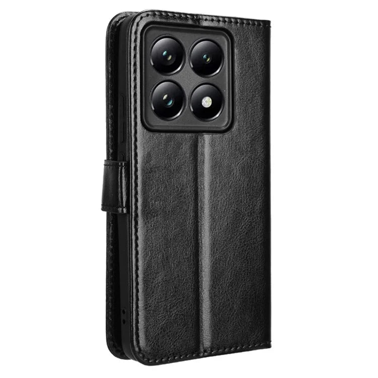 For Xiaomi 14T Pro Case Crazy Horse Texture PU Leather Phone Wallet Cover