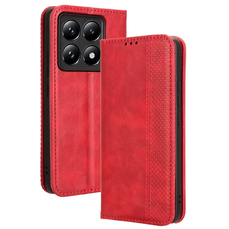 For Xiaomi 14T Pro Leather Case Wallet Stand Retro Texture Phone Cover