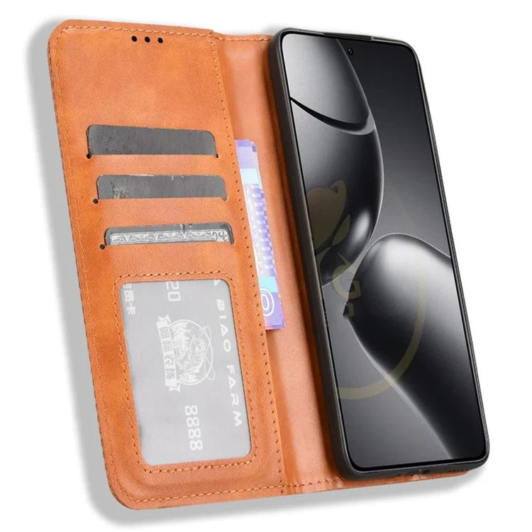 For Xiaomi 14T Pro Leather Case Wallet Stand Retro Texture Phone Cover