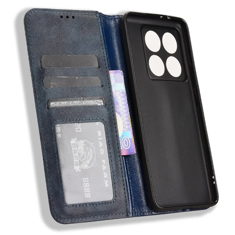 For Xiaomi 14T Pro Leather Case Wallet Stand Retro Texture Phone Cover