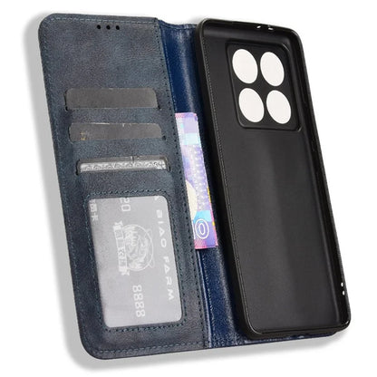 For Xiaomi 14T Pro Leather Case Wallet Stand Retro Texture Phone Cover