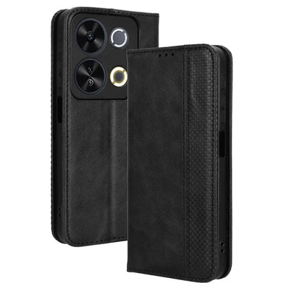 For itel P65 P671L Leather Case Wallet Stand Retro Texture Phone Cover