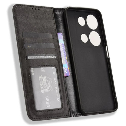For itel P65 P671L Leather Case Wallet Stand Retro Texture Phone Cover