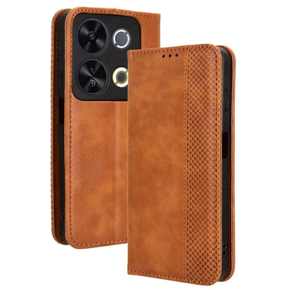 For itel P65 P671L Leather Case Wallet Stand Retro Texture Phone Cover