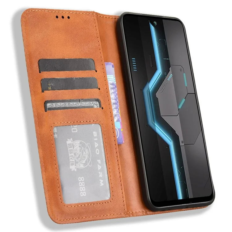 For itel P65 P671L Leather Case Wallet Stand Retro Texture Phone Cover