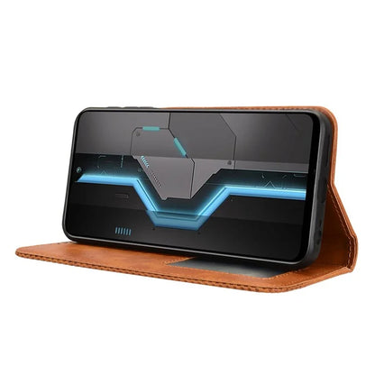 For itel P65 P671L Leather Case Wallet Stand Retro Texture Phone Cover
