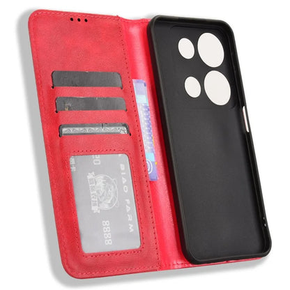 For itel P65 P671L Leather Case Wallet Stand Retro Texture Phone Cover