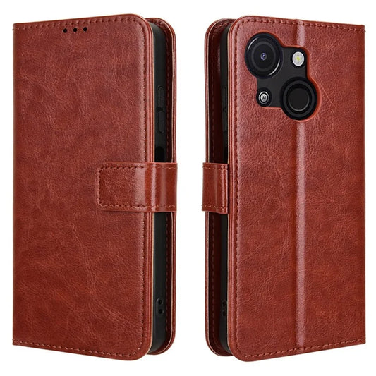 For itel A50C A669L Case Crazy Horse Texture PU Leather Phone Wallet Cover