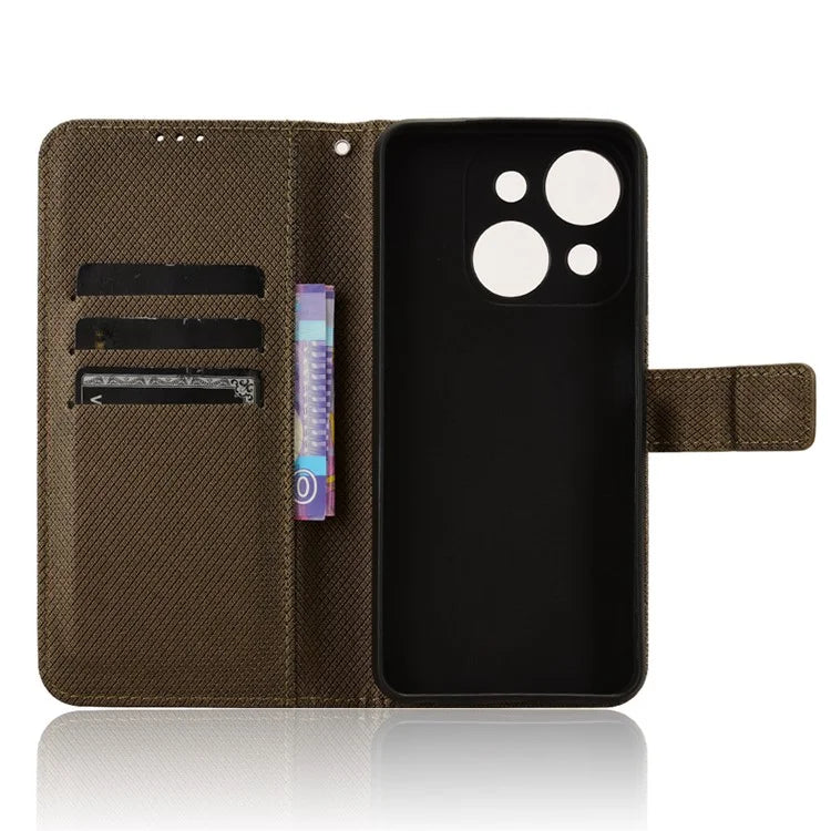 For itel A50C A669L Case PU Leather Diamond Texture Wallet Phone Cover