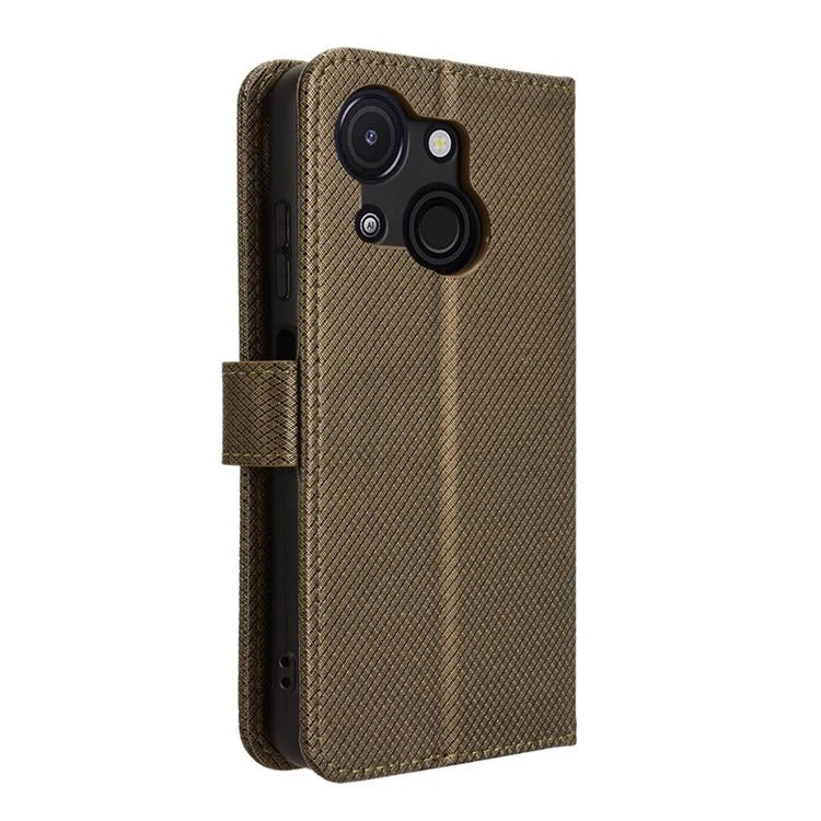 For itel A50C A669L Case PU Leather Diamond Texture Wallet Phone Cover