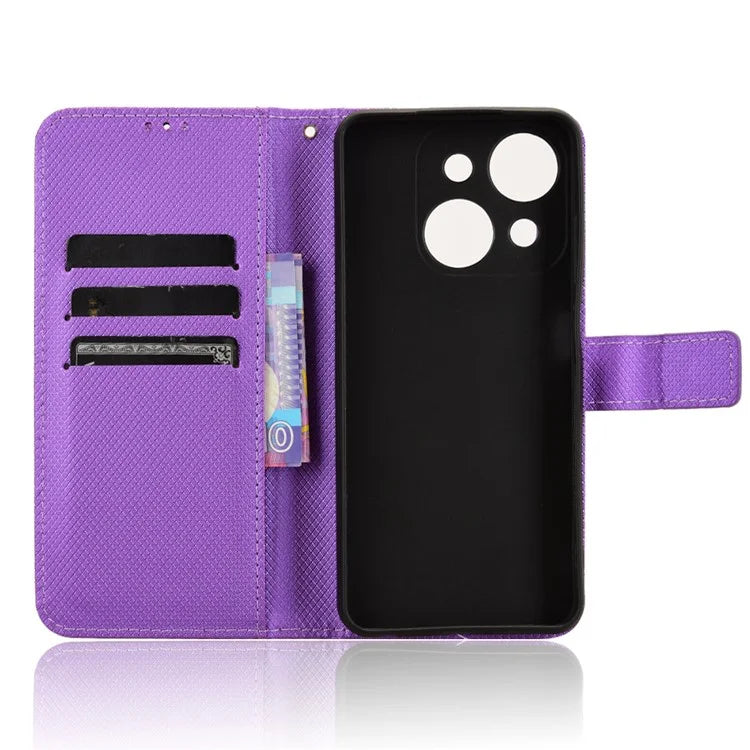 For itel A50C A669L Case PU Leather Diamond Texture Wallet Phone Cover