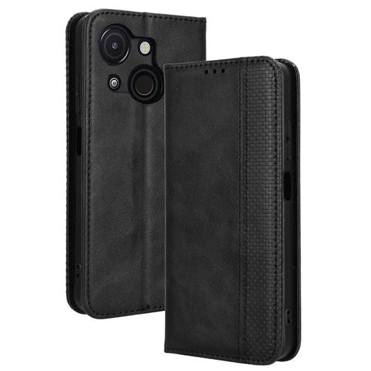 For itel A50C A669L Leather Case Wallet Stand Retro Texture Phone Cover