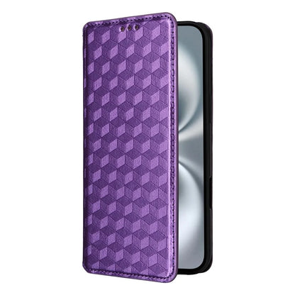 For iPhone 16 Plus Wallet Case Rhombus Imprinted Leather Phone Cover