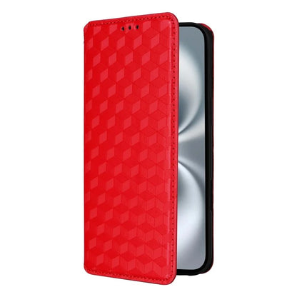 For iPhone 16 Wallet Case Rhombus Imprinted Leather Phone Cover