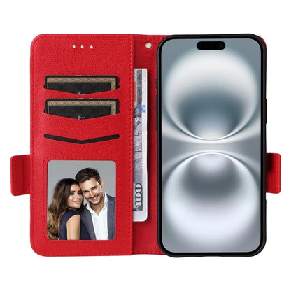 For iPhone 16 Plus Case Litchi Texture PU Leather Wallet Flip Phone Cover
