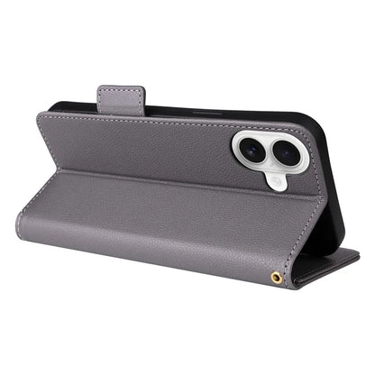 For iPhone 16 Case Litchi Texture PU Leather Wallet Flip Phone Cover