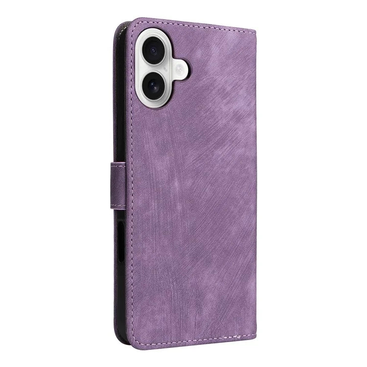 For iPhone 16 Plus Wallet Case RFID Blocking PU Leather Cover Stand View