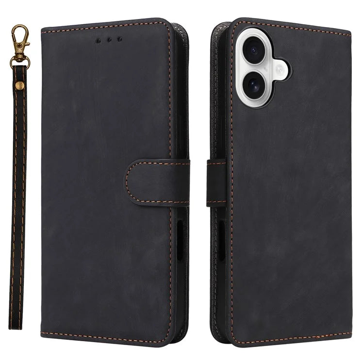 For iPhone 16 Plus Wallet Case RFID Blocking PU Leather Cover Stand View