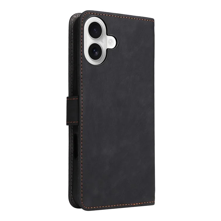 For iPhone 16 Plus Wallet Case RFID Blocking PU Leather Cover Stand View