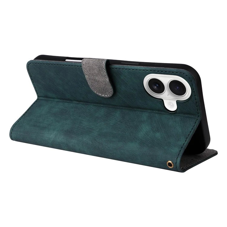 For iPhone 16 Plus Wallet Case RFID Blocking PU Leather Cover Stand View