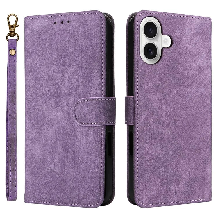 For iPhone 16 Wallet Case RFID Blocking PU Leather Cover Stand View