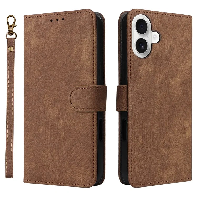 For iPhone 16 Wallet Case RFID Blocking PU Leather Cover Stand View