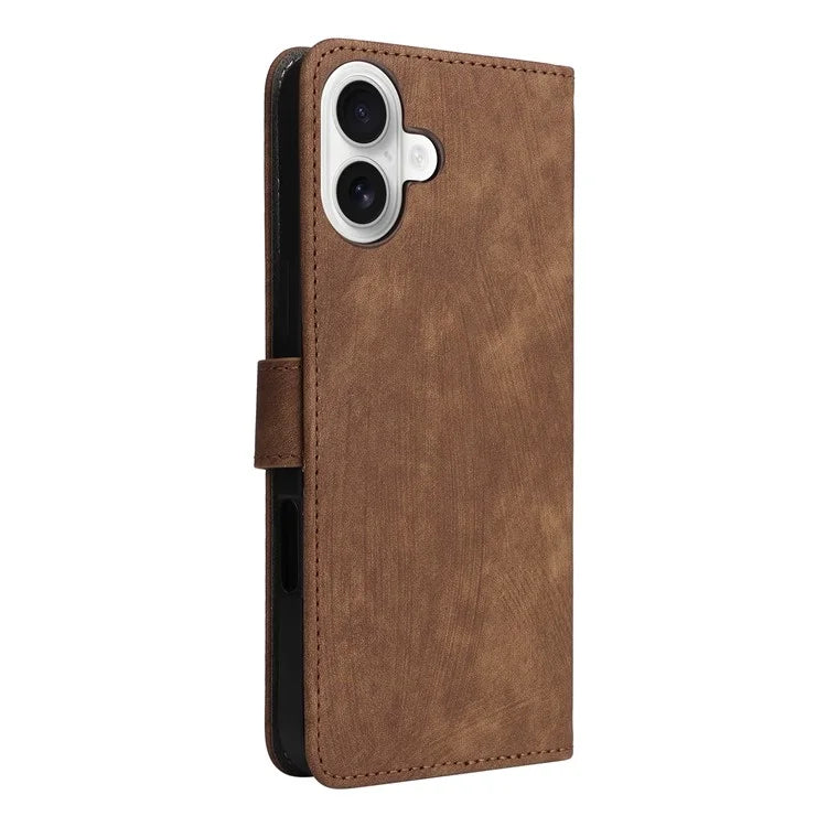 For iPhone 16 Wallet Case RFID Blocking PU Leather Cover Stand View