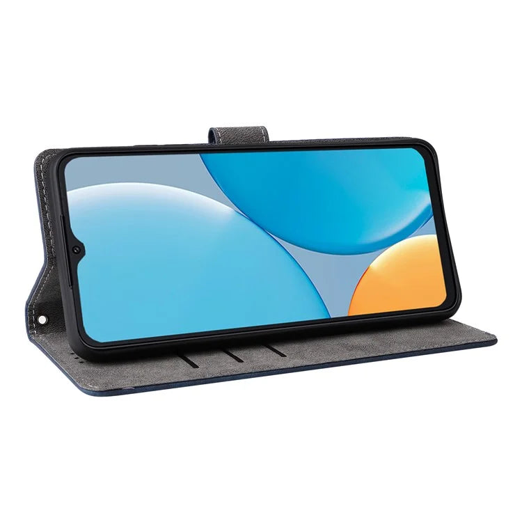 For itel A50C A669L Wallet Case RFID Blocking PU Leather Cover Stand View