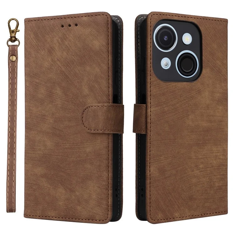 For itel A50C A669L Wallet Case RFID Blocking PU Leather Cover Stand View