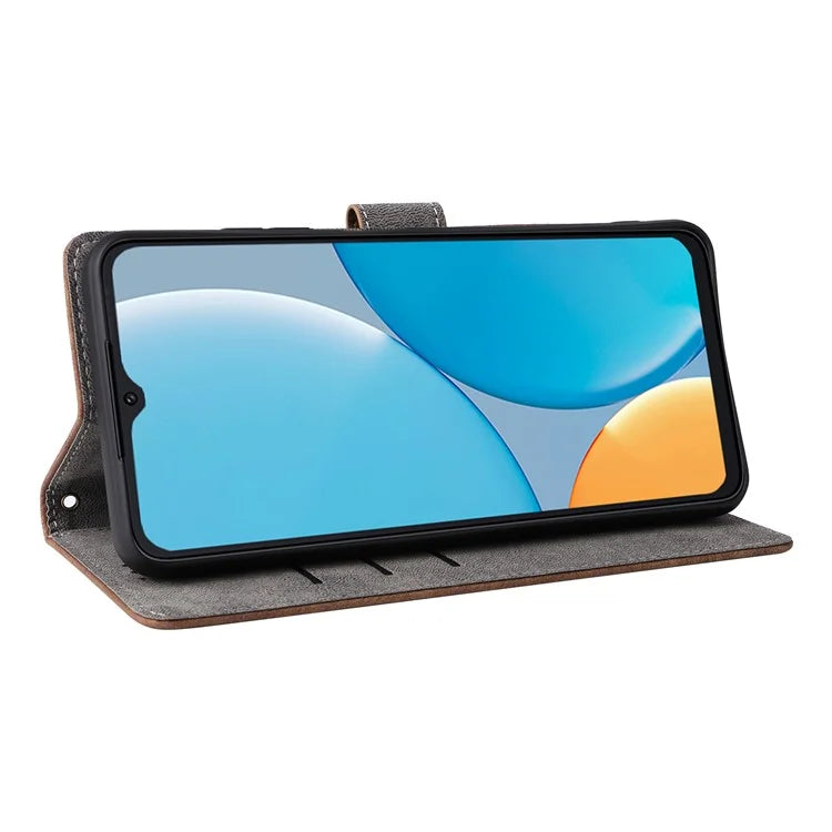 For itel A50C A669L Wallet Case RFID Blocking PU Leather Cover Stand View