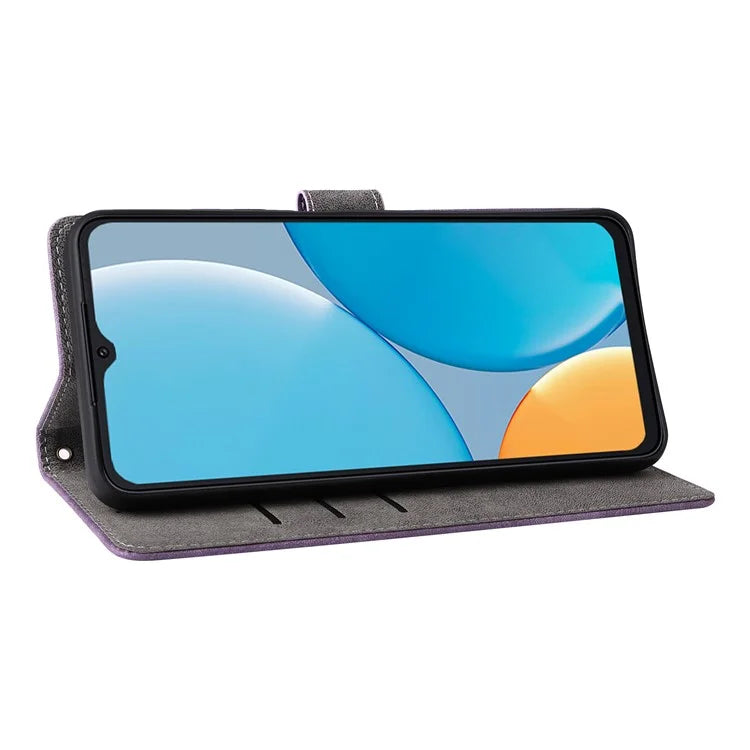 For itel A50C A669L Wallet Case RFID Blocking PU Leather Cover Stand View