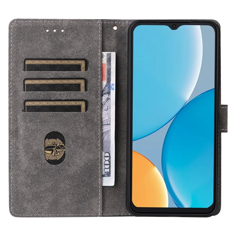 For itel A50C A669L Wallet Case RFID Blocking PU Leather Cover Stand View