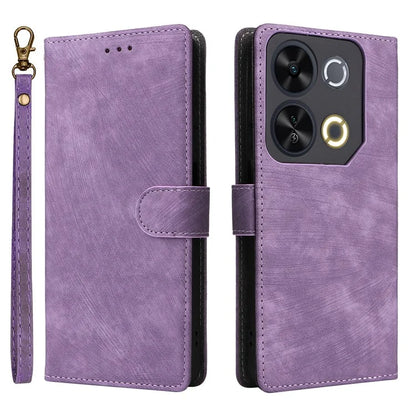 For itel P65 P671L Wallet Case RFID Blocking PU Leather Cover Stand View