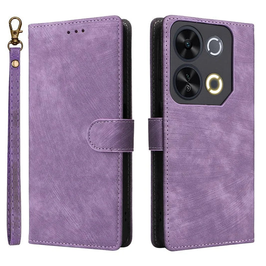 For itel P65 P671L Wallet Case RFID Blocking PU Leather Cover Stand View