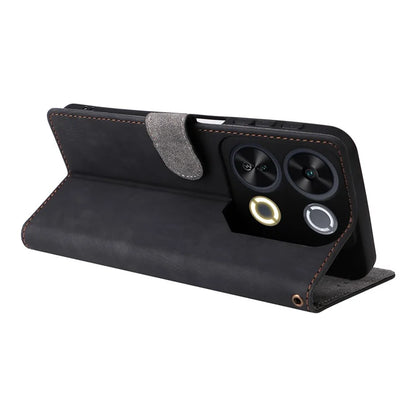 For itel P65 P671L Wallet Case RFID Blocking PU Leather Cover Stand View