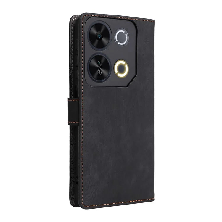 For itel P65 P671L Wallet Case RFID Blocking PU Leather Cover Stand View