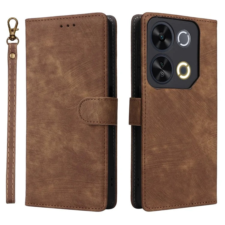 For itel P65 P671L Wallet Case RFID Blocking PU Leather Cover Stand View