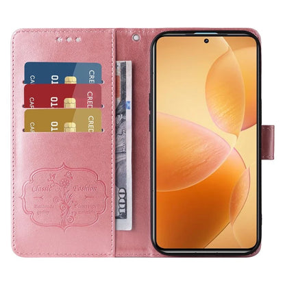 For Xiaomi 14T Pro Leather Case Butterfly Floral Imprint Wallet Stand Cover