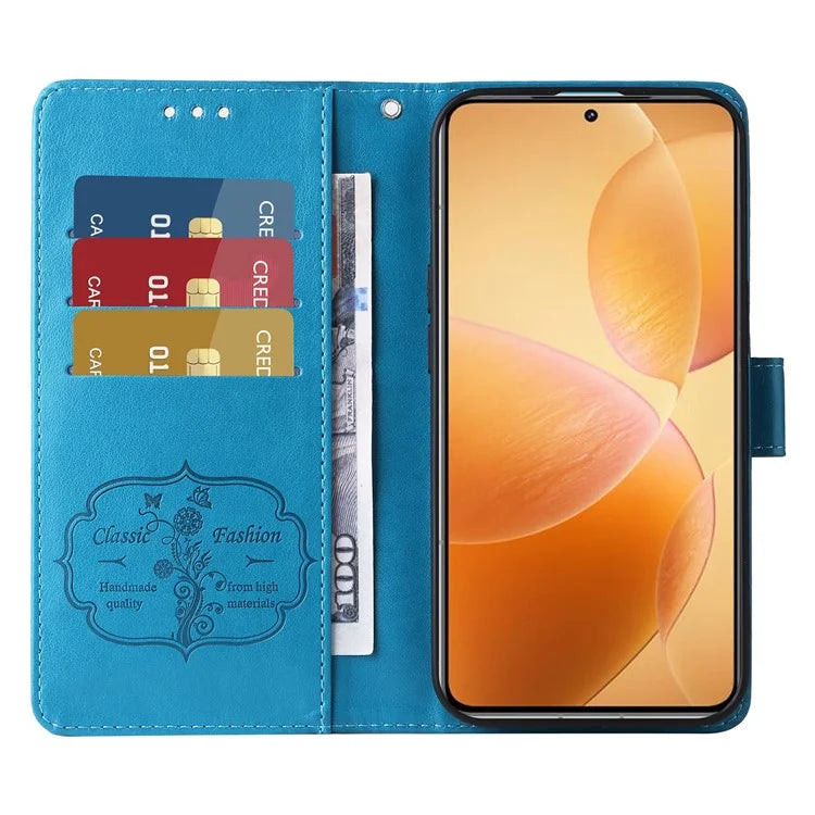 For Xiaomi 14T Pro Leather Case Butterfly Floral Imprint Wallet Stand Cover