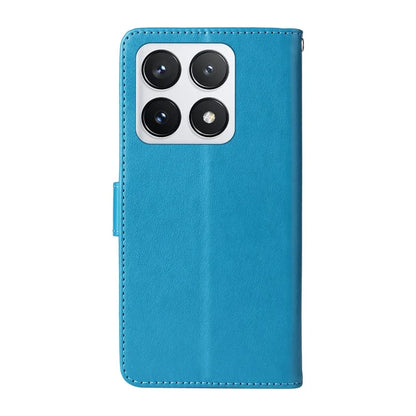 For Xiaomi 14T Pro Leather Case Butterfly Floral Imprint Wallet Stand Cover