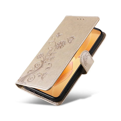 For Xiaomi 14T Pro Leather Case Butterfly Floral Imprint Wallet Stand Cover