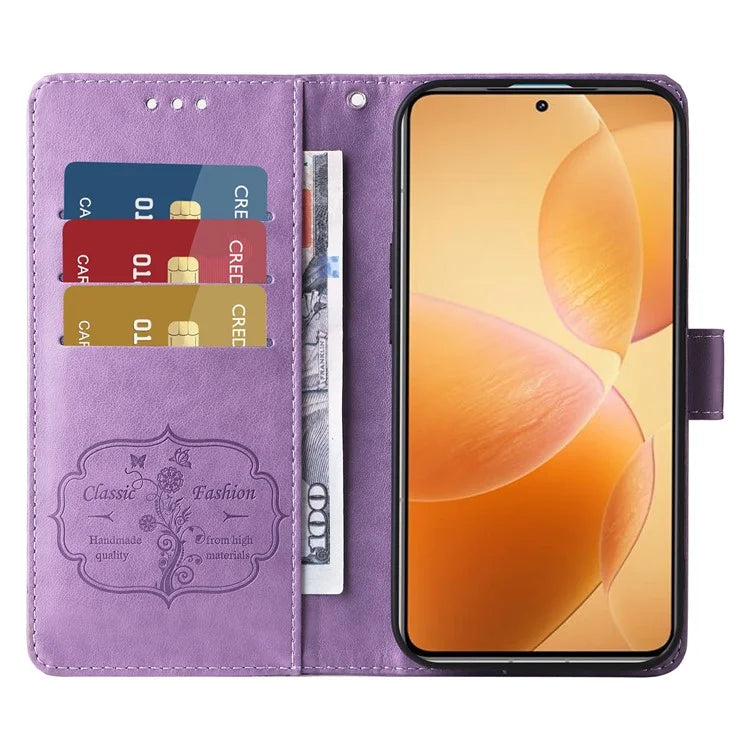 For Xiaomi 14T Pro Leather Case Butterfly Floral Imprint Wallet Stand Cover