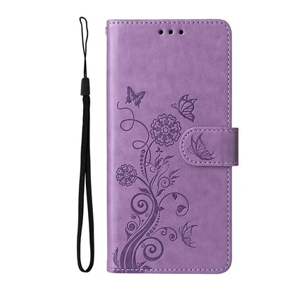 For Xiaomi 14T Pro Leather Case Butterfly Floral Imprint Wallet Stand Cover