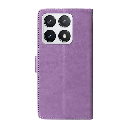 For Xiaomi 14T Pro Leather Case Butterfly Floral Imprint Wallet Stand Cover