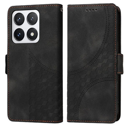 For Xiaomi 14T Pro Case PU Leather Phone Cover Rhombus Starry Imprinted
